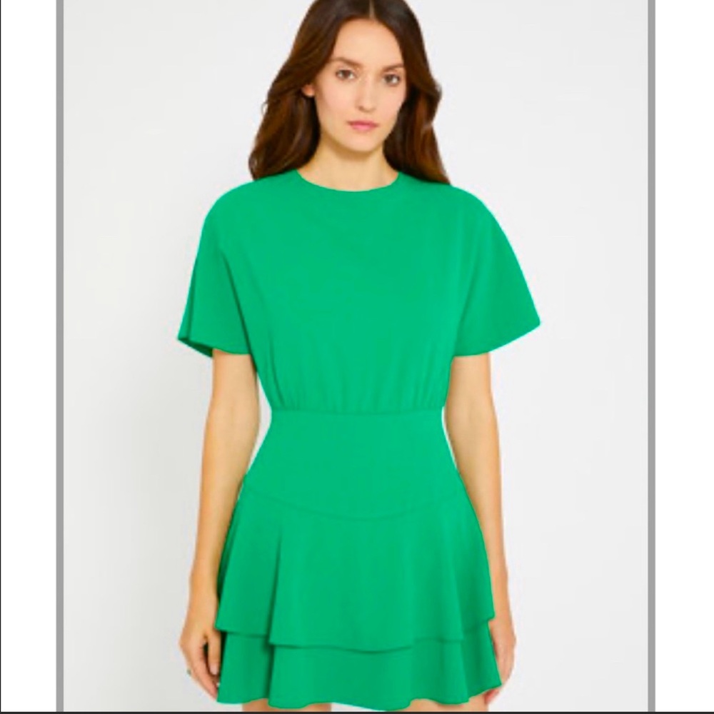 Alice&Olivia Emerald Green Tiered Dress